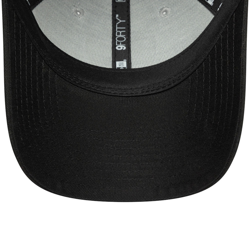 las vegas raiders side patch snow grey 9forty adjustable cap back angle