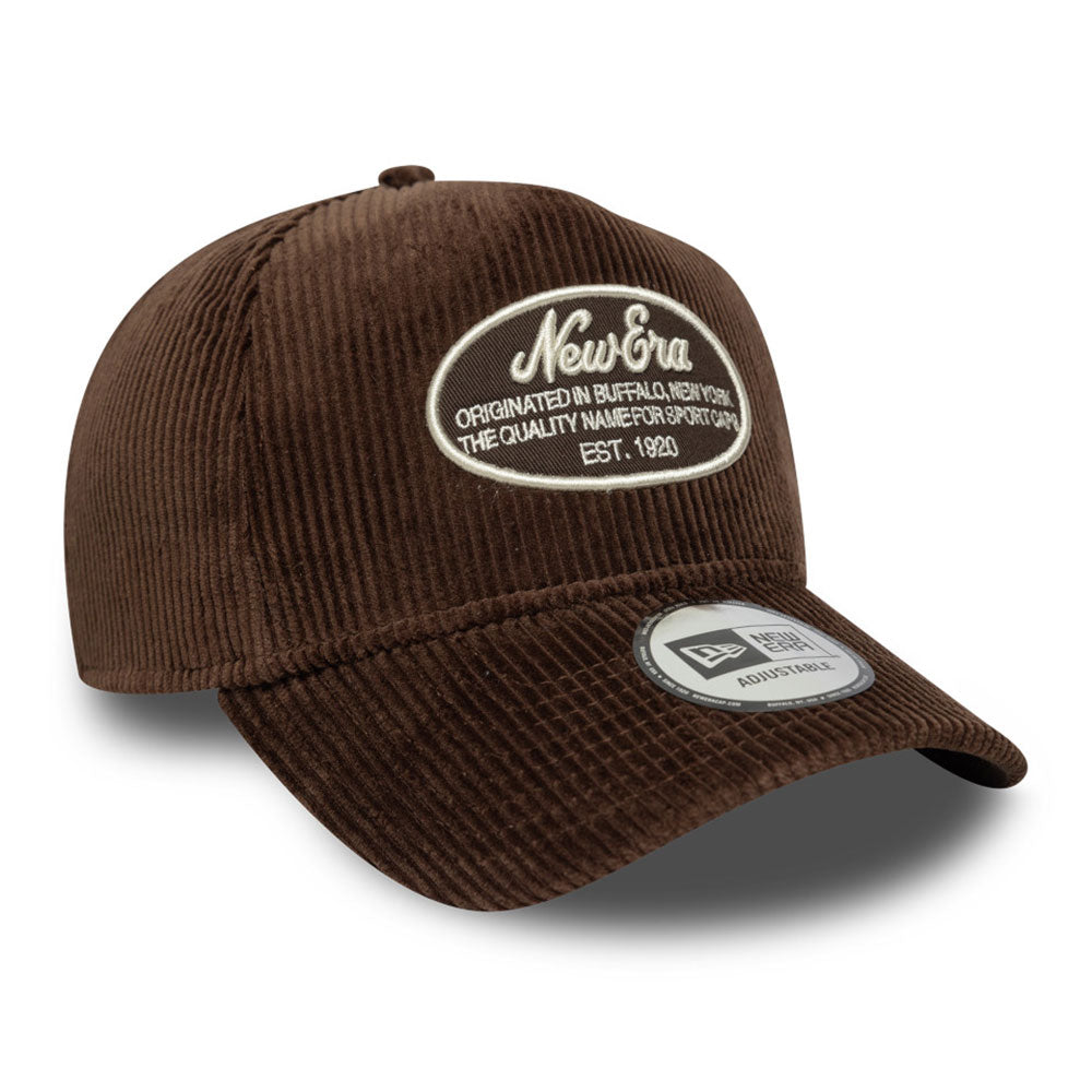 script patch cord brown suede 9forty e frame snapback cap logo and print