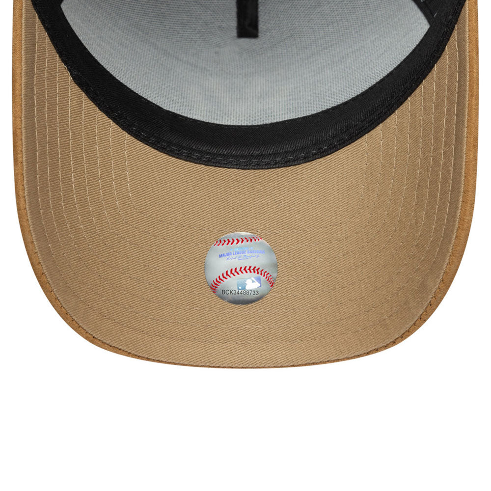 new york yankees suede visor black 9forty e frame snapback cap detail and color