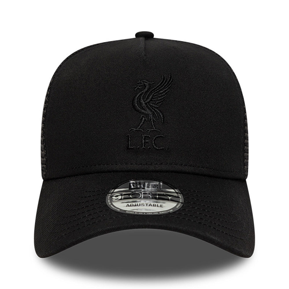 liverpool football club black core 9forty trucker snapback cap opposite