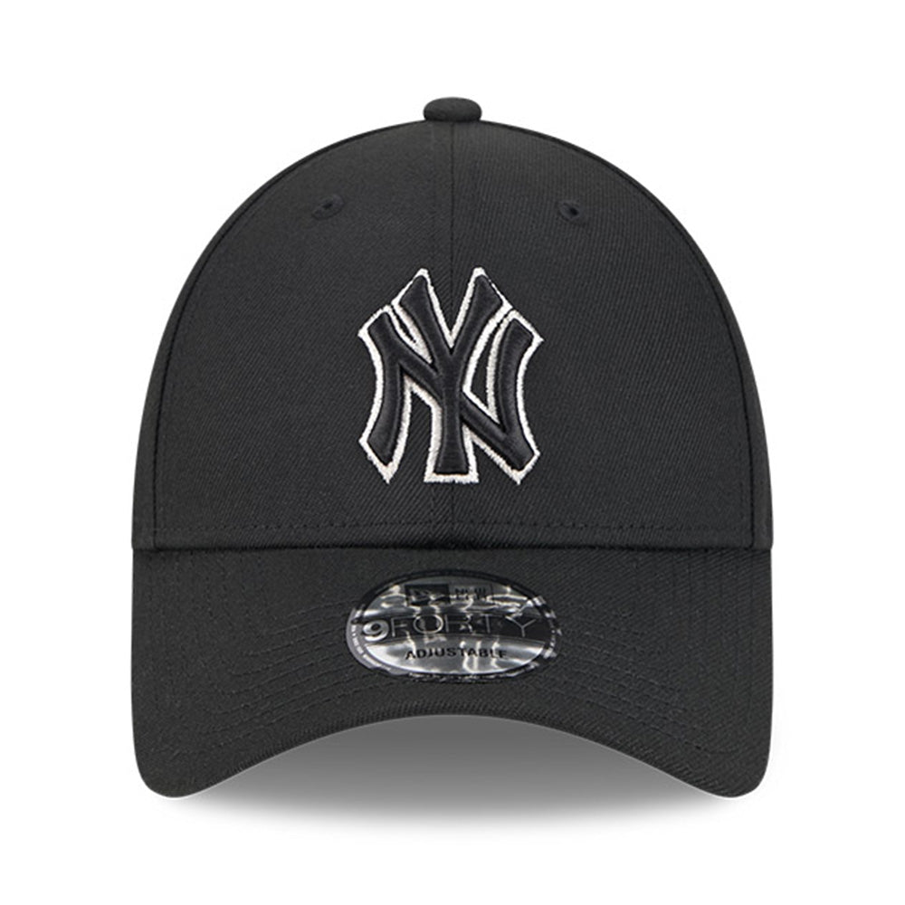 new york yankees black metallic q325 9forty snapback cap opposite