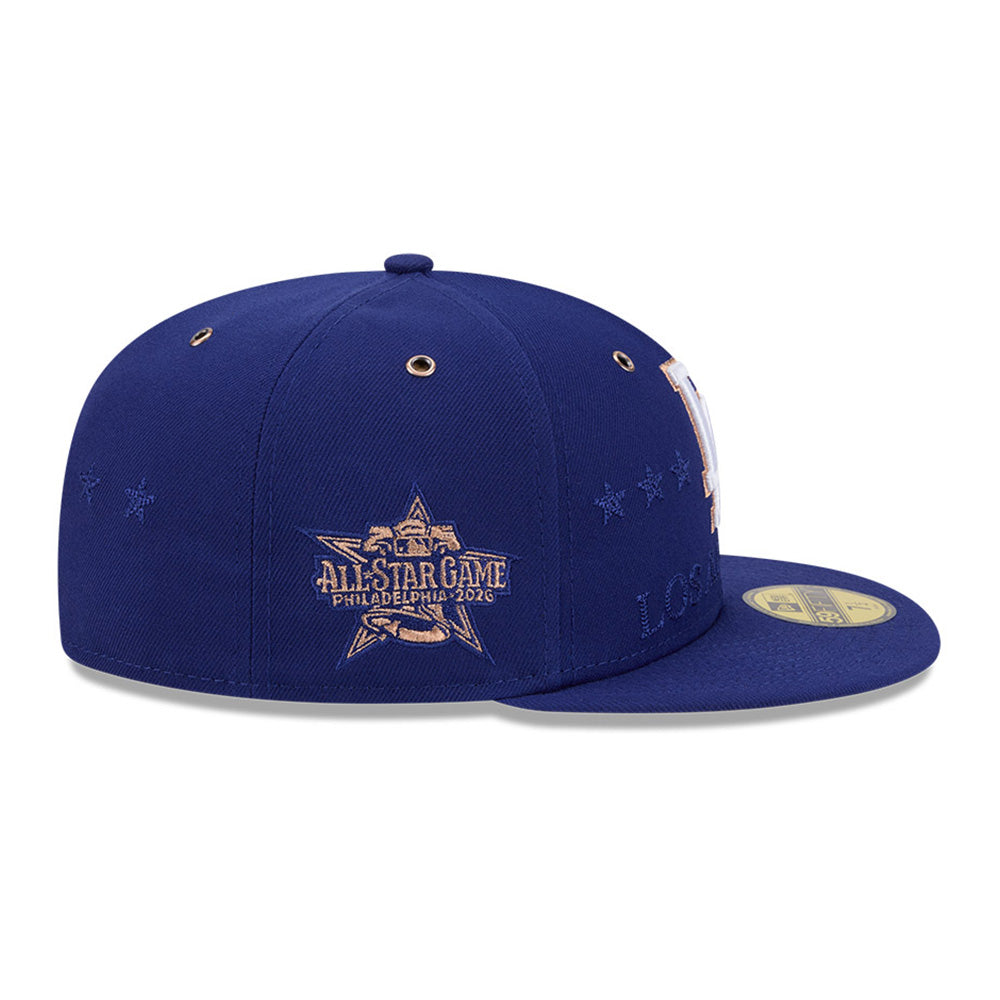 new era los angeles dodgers all star 2026 dark blue 59fifty fitted cap opposite side or other angle view