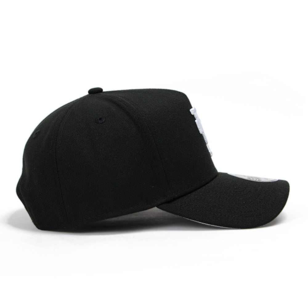 los angeles dodgers mlb upside down black 9forty snapback cap logo and print