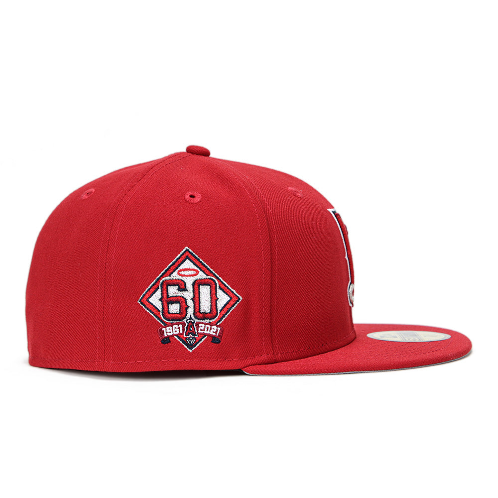 anaheim angels mlb upside down scarlet 59fifty fitted cap back angle