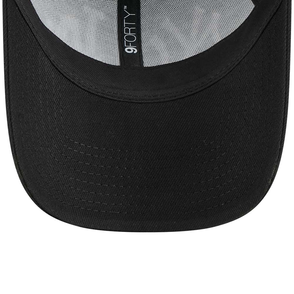 new era new york yankees los angeles dodgers two team black 9forty e frame trucker cap detail and color