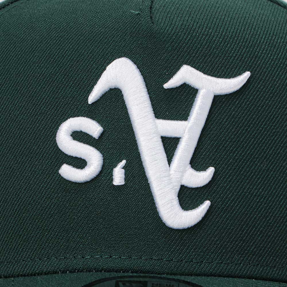 oakland athletics mlb upside down dark green 9forty a frame snapback cap other side