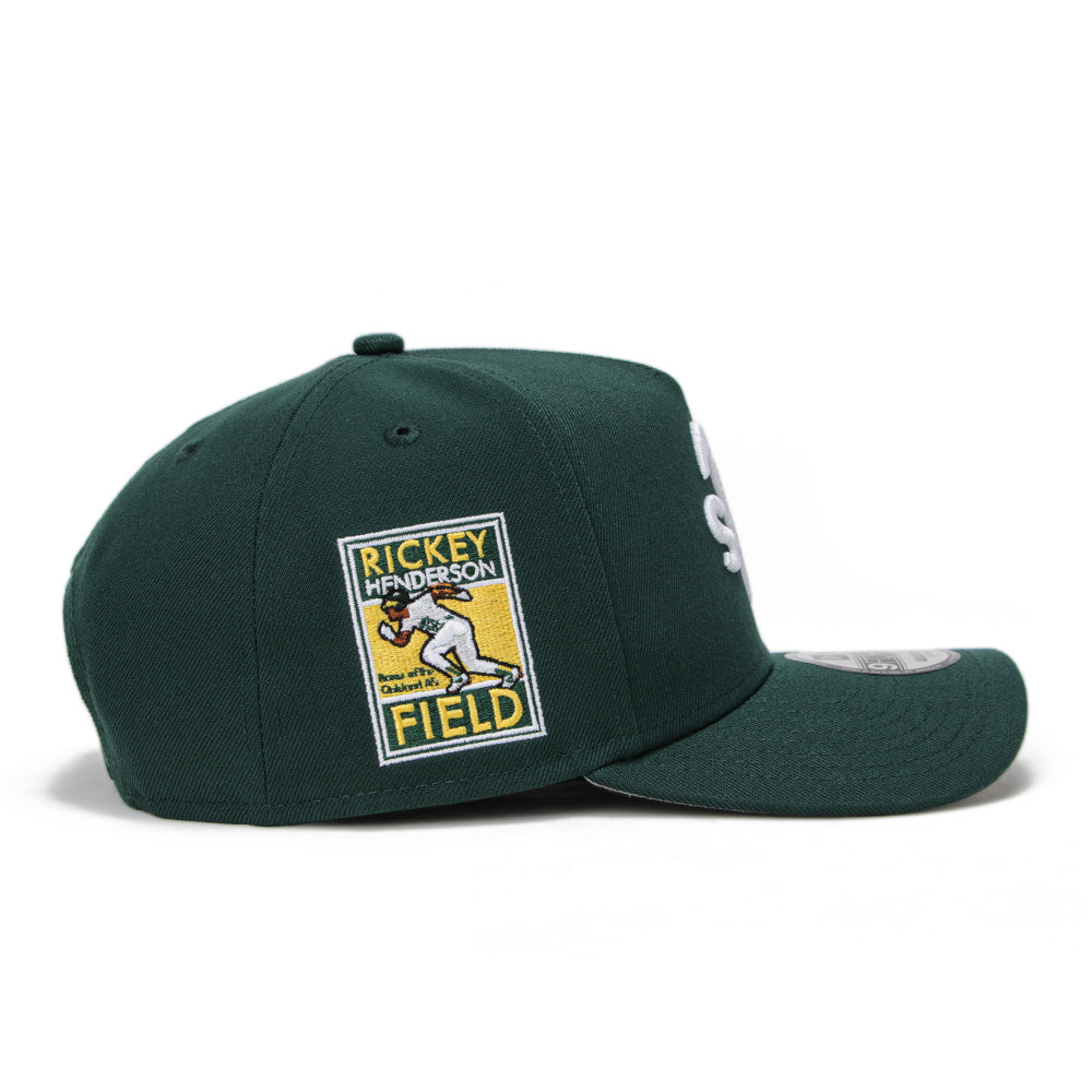 oakland athletics mlb upside down dark green 9forty a frame snapback cap back angle