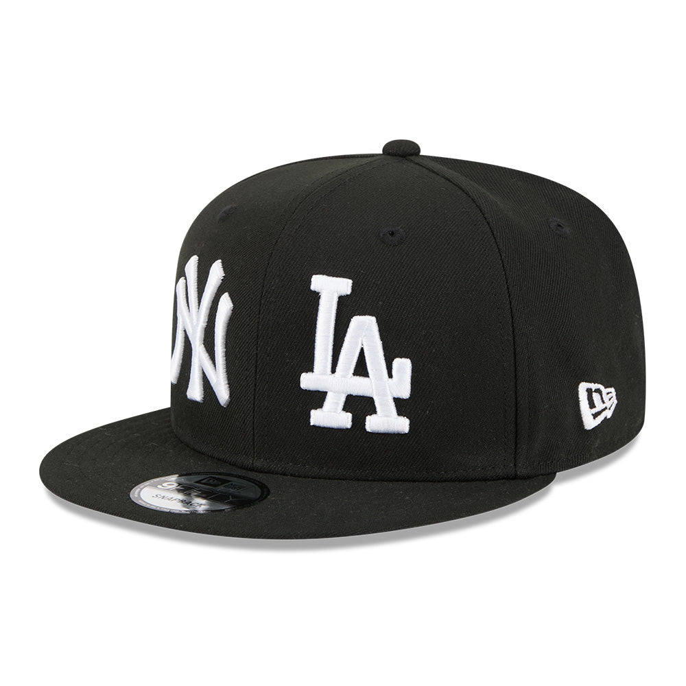 new era new york yankees los angeles dodgers two team black 9fifty snapback cap side