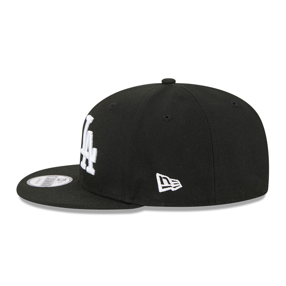new era new york yankees los angeles dodgers two team black 9fifty snapback cap opposite side or other angle view