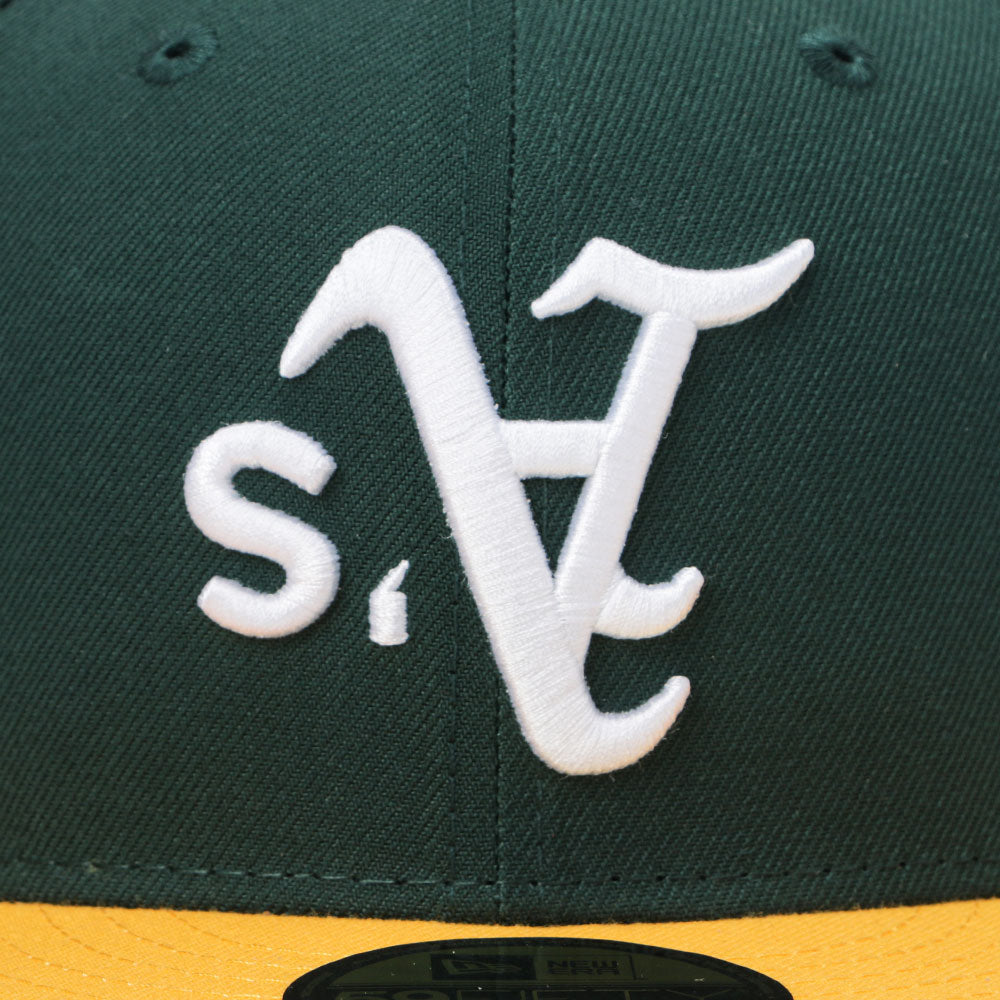 oakland athletics mlb upside down dark green 59fifty fitted cap other side
