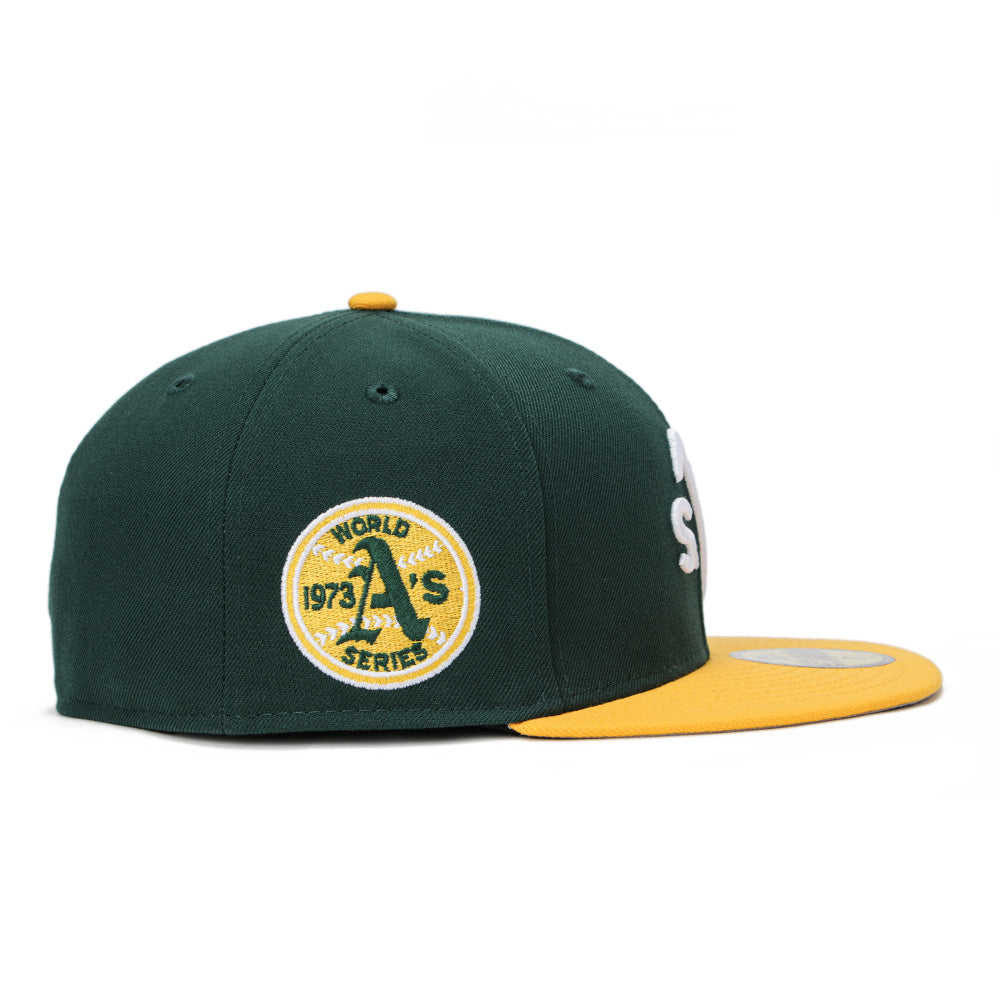 oakland athletics mlb upside down dark green 59fifty fitted cap back angle