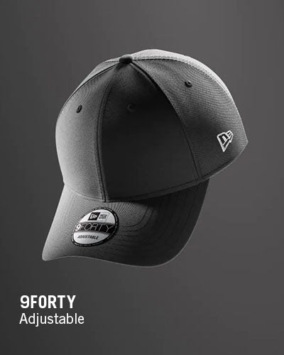 Gray cap with New Era logo on a dark gray background