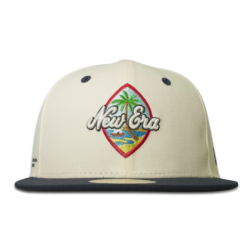 New Era Guam Exclusive Chrome White Navy 59FIFTY Fitted Cap