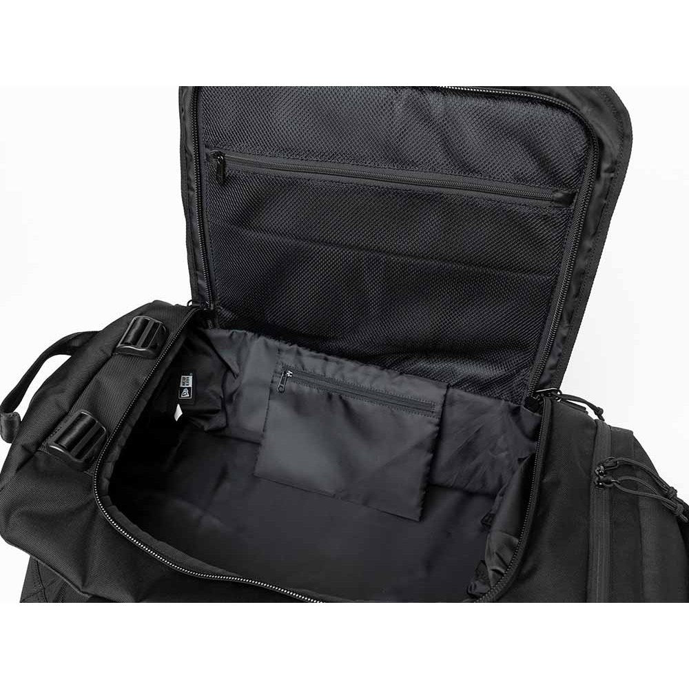 box logo black two way club duffle backpack bag