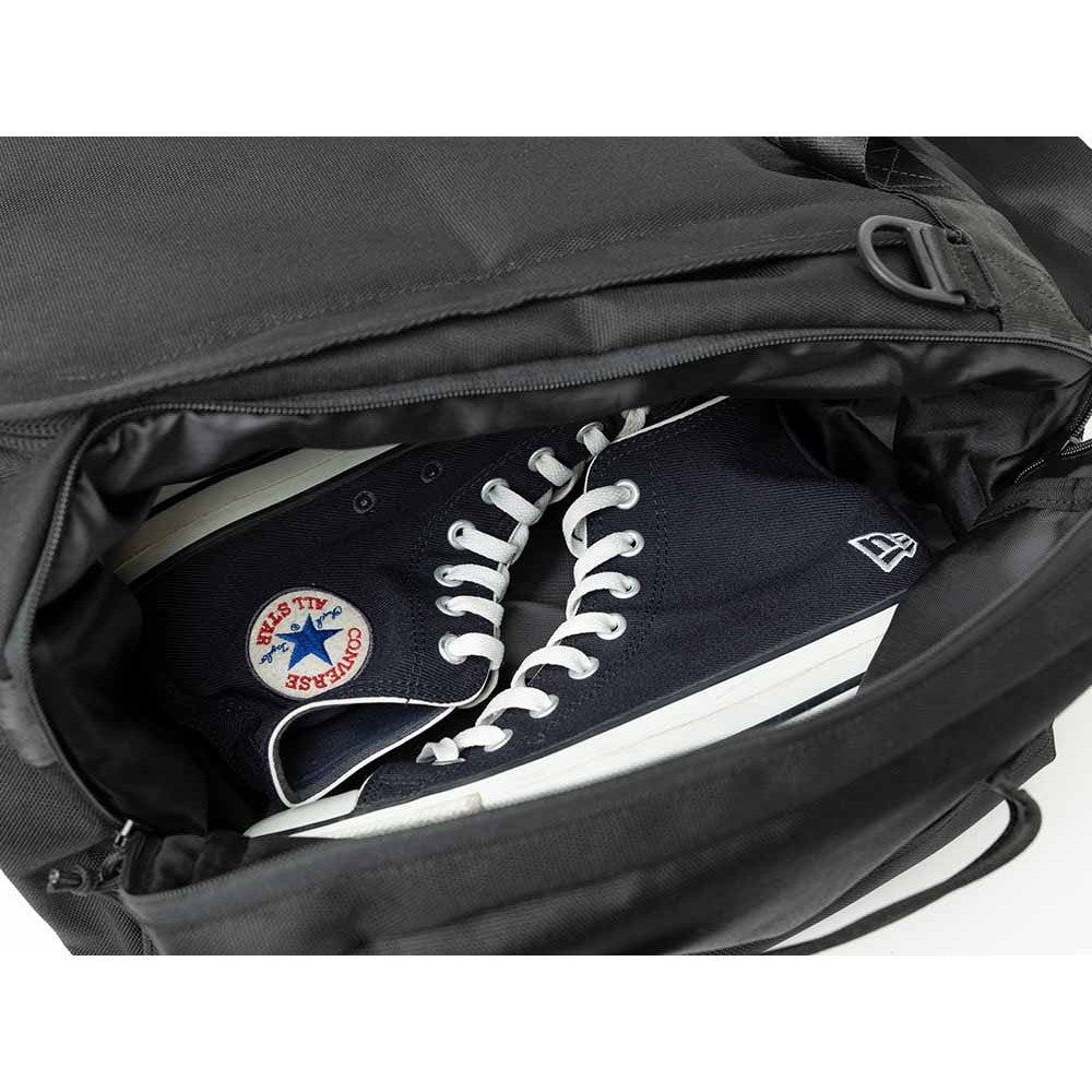 box logo black two way club duffle backpack bag