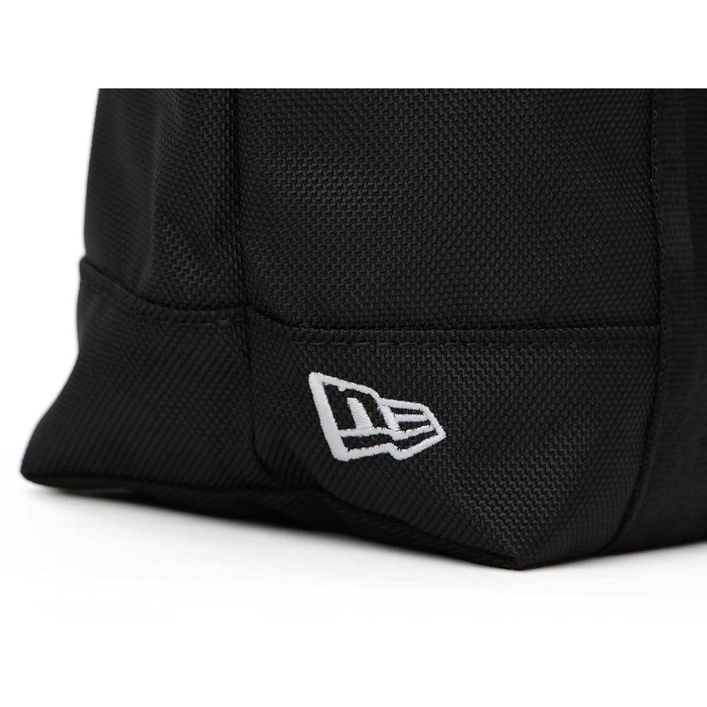 box logo 1680d black mini tote bag tag and close up