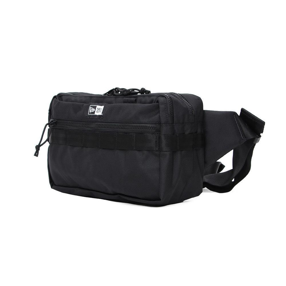 logo 7l black square waist bag with print